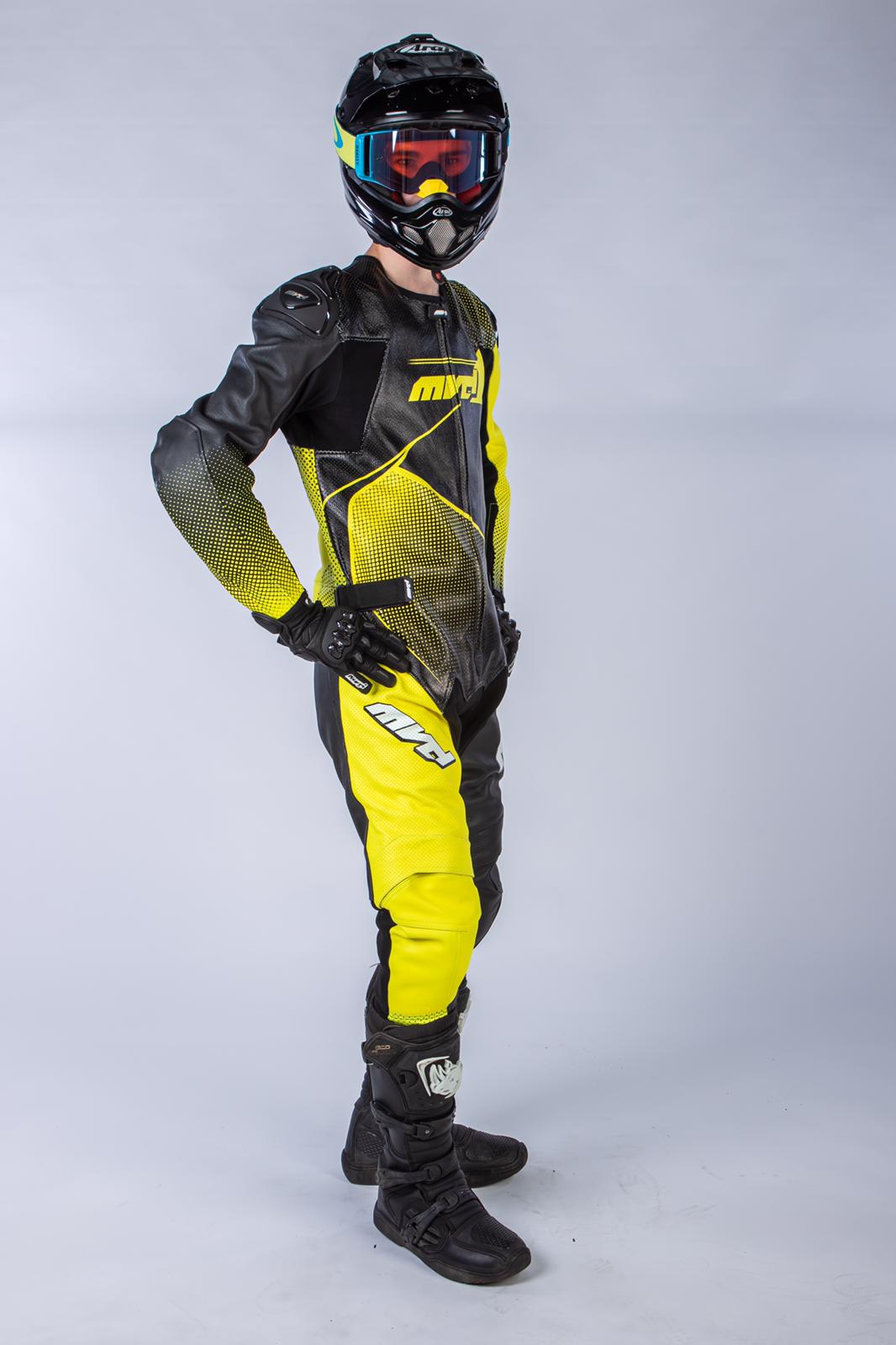 supermoto goggles MVD Racewear Excelerator Supermoto Race Suit Yellow